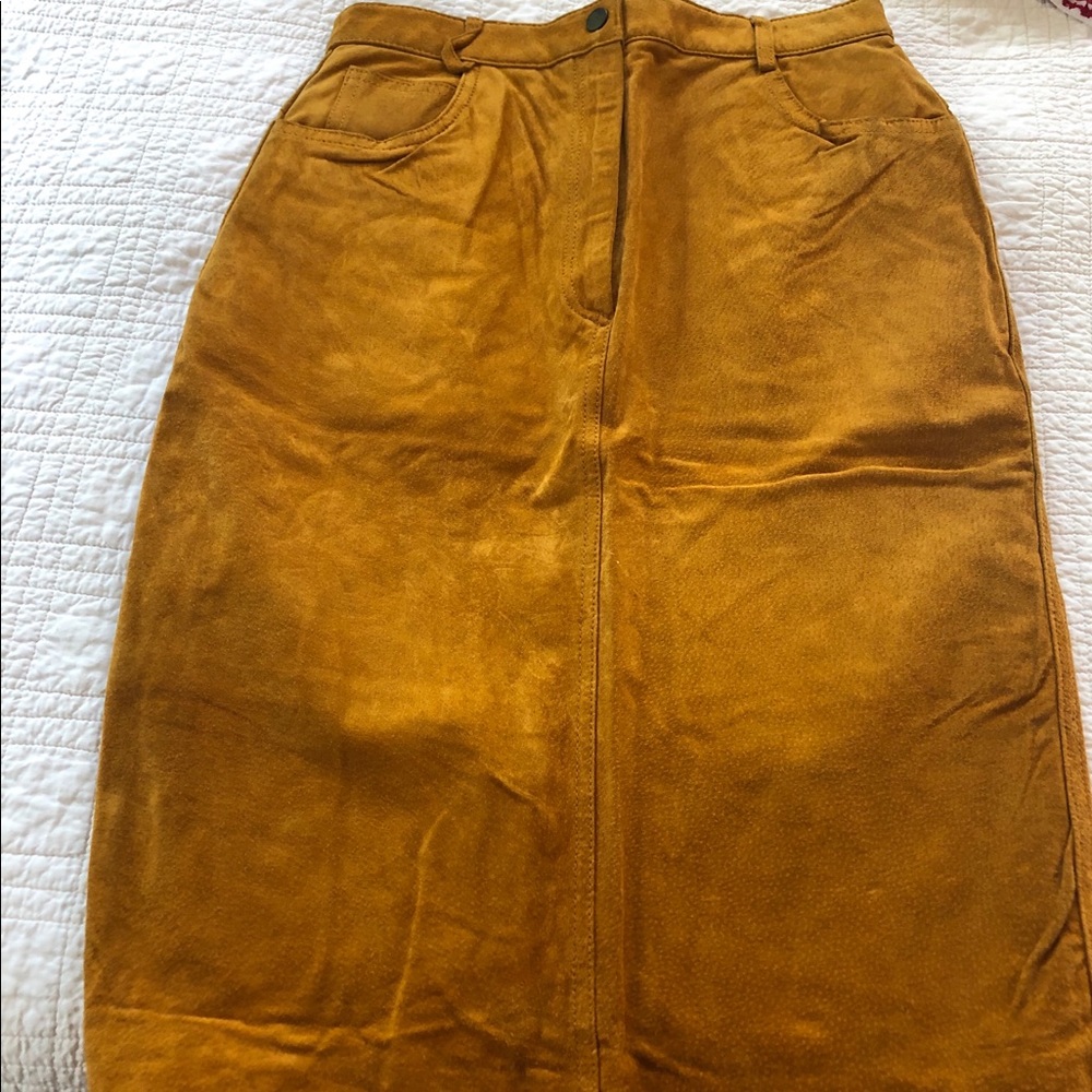 Vintage suede pencil skirt
